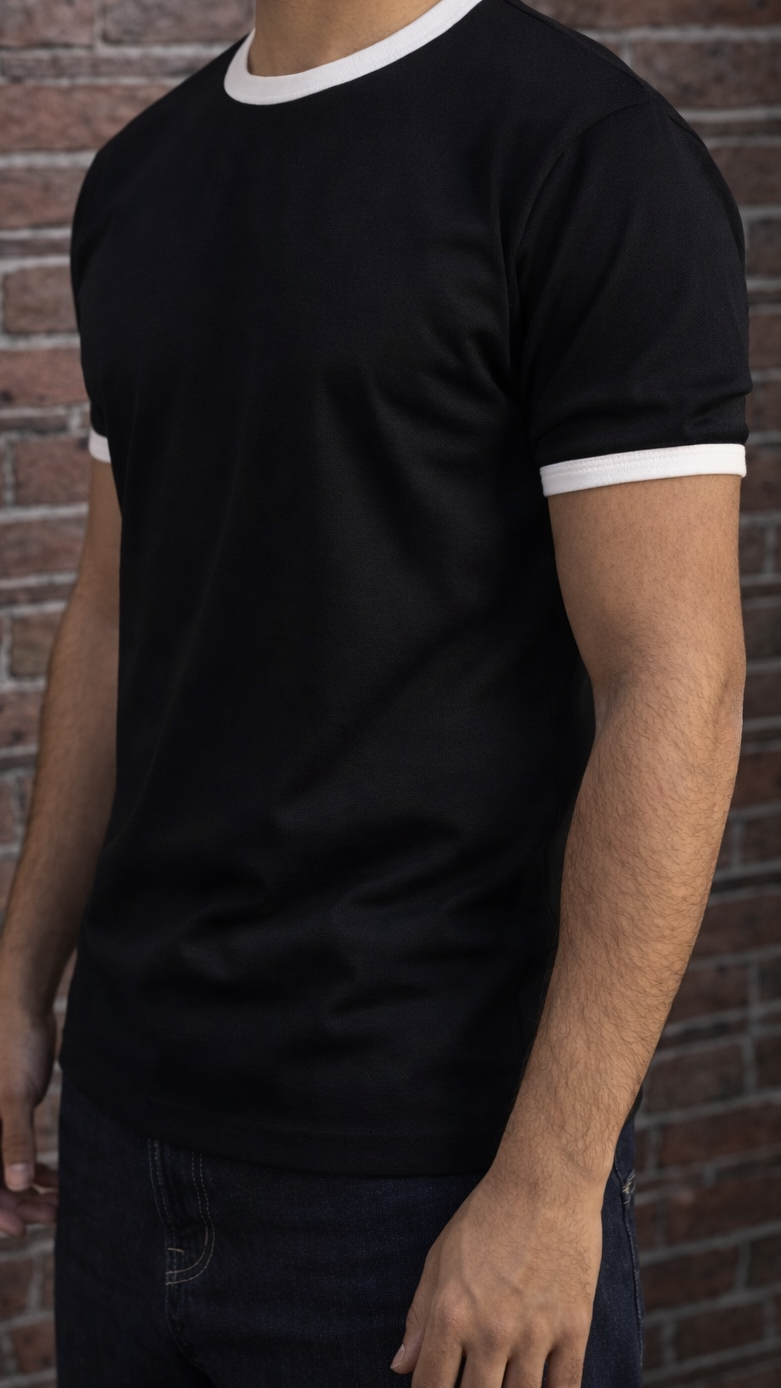 Ringer Tee/Black