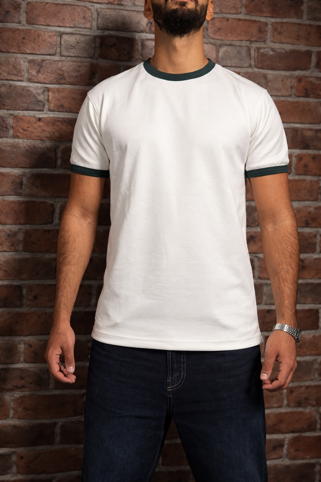 Ringer Tee/White